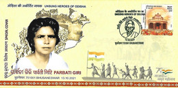 2021 NEW *** India PARBATI GIRI , Indian Freedom Fighter Against British , Mother Teresa , Flag, Gandhi (**) Inde Indien - Brieven En Documenten