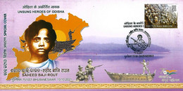 2021 NEW *** India SAHEED BAJI ROUT, Indian Freedom Fighter Against British , Sailing Boat , Map (**) Inde Indien - Storia Postale