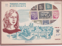 FRANCE - POCHETTE DE TIMBRES DEBUT DES ANNEES 60 - TIMBRES NON VERIFIES PLUTOT POUR LA JOLIE PRESENTATION - Storia Postale