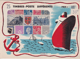 FRANCE - POCHETTE DE TIMBRES DEBUT DES ANNEES 60 - TIMBRES NON VERIFIES PLUTOT POUR LA JOLIE PRESENTATION - Lettres & Documents