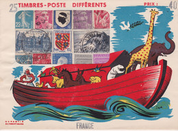 FRANCE - POCHETTE DE TIMBRES DEBUT DES ANNEES 60 - TIMBRES NON VERIFIES PLUTOT POUR LA JOLIE PRESENTATION - Storia Postale