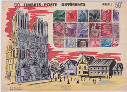 FRANCE - POCHETTE DE TIMBRES DEBUT DES ANNEES 60 - TIMBRES NON VERIFIES PLUTOT POUR LA JOLIE PRESENTATION - Lettres & Documents