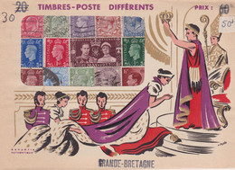 FRANCE - POCHETTE DE TIMBRES DEBUT DES ANNEES 60 - TIMBRES NON VERIFIES PLUTOT POUR LA JOLIE PRESENTATION - Cartas & Documentos