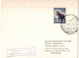 South AFRICA Gelaufener FDC MARTONEILAND - ESSLINGEN/De Mit MiNr 245 24 III A58 - FDC