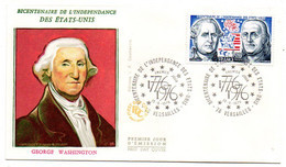 FDC -1976 --200 Ans  Indépendance Des Etats-Unis ( G . Washington ).......cachet  VERSAILLES-78.........à Saisir - 1970-1979