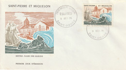 ZSpmFDC436 - RARE - SAINT PIERRE ET MIQUELON 1974 - L' EXCELLENTE  ENVELOPPE  FDC  'PREMIER JOUR' - "Eglises" - N° 436 - Storia Postale