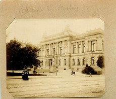 Strasbourg * Place Et Bibliothèque * Photo Ancienne Albuminée Circa 1890/1900 - Strasbourg