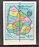 1984 URUGUAY Mnh - Variety Imperforate- Perforate In Part Of The Middle- Mapa Map Carte Coat Of Arms River Yv 1151 - Uruguay