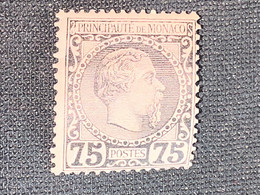 Monaco 1885 Yvert No 8 - 75 Centimes Prince Charles III - Unused Stamps