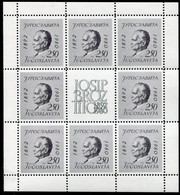 YUGOSLAVIA 1980 Death Of Tito 2.50 D. Sheetlet Perforated 10¾ MNH / **..  Michel 1830D - Blocks & Sheetlets