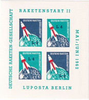 1962 - ALLEMAGNE - BLOC VIGNETTES / CINDERELLAS ENVOI DE ROQUETTE ! NEUF ** MNH - Fantasie Vignetten