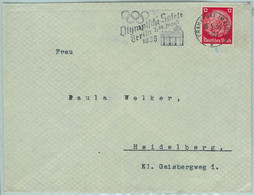 68270 - GERMANY - POSTAL HISTORY - SPECIAL POSTMARK On COVER - 15.5.1936, Olympic Games, Frankfurt - Ete 1936: Berlin