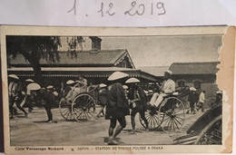 Cpa, VERSO Publicité Chicorée A LA BERGERE, Cliché Verascope Richard, Japon, Station De Pousse-Pousse à OSAKA - Osaka