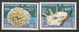 DJIBOUTI - N°647/8 ** (1989) Faune Sous-marine - Dschibuti (1977-...)