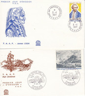 TAAF 1976 James Cook 2v 2 FDC Ca Kerguelen (TAF164) - FDC