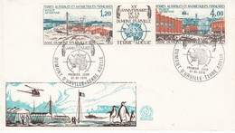 TAAF 1976 Base Dumont D'Urville Strip 2v+label FDC Ca Dumont D'Urville Terre Adelie(TAF163) - FDC