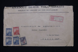 TURQUIE - Enveloppe Commerciale En Recommandé De Istanbul Pour Paris En 1929 - L 112517 - Brieven En Documenten