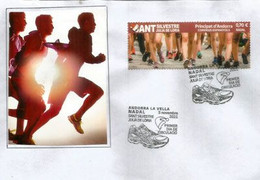 2021.ANDORRA.Course De La Saint Sylvestre à Sant Julia De Loria Le Jour De Noël. Lettre Premier Jour AND.ESP - Storia Postale