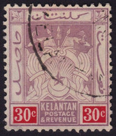 KELANTAN 30c Wmk.Crown MCA Sc#7 - USED @P479 - Kelantan