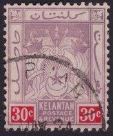 KELANTAN 30c Wmk.Crown MCA Sc#7 - USED @P509 - Kelantan