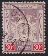 KELANTAN 30c Wmk.Crown MCA Sc#7 - USED @P515 - Kelantan