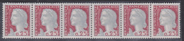 Marianne De Decaris N°1263** Bandes Horizontale De 6 Timbres Pour La Confection Des Carnets De 8 Timbres - Rare - 1960 Marianne (Decaris)