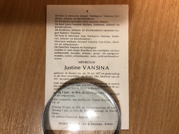 Vansina Justine *1877 Kessel-lo +1962 Korbeek-lo Vandegoor Nackaerts - Obituary Notices