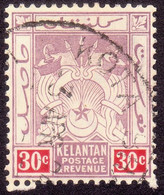 KELANTAN 30c Wmk.Crown MCA Sc#7 - USED @P530 - Kelantan