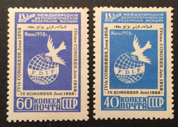 1958 - Russia & URSS -4th International Women's Federation Congress - 2 Stamps - New - Nuevos