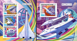 Centrafrica 2021, Concorde, 4val In BF +BF IMPERFORATED - Concorde