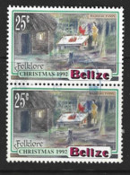 Belize  1992  SG  1134 Christmas   Unmounted Mint  Pair - Belize (1973-...)