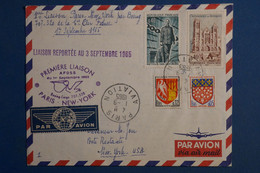 AK12 FRANCE BELLE  LETTRE 1965  1ERE LIAISON    PARIS  NEW YORK PAR BOEING   +++ AEROPHILATELIE +AFFRANCH. PLAISANT - - Primi Voli