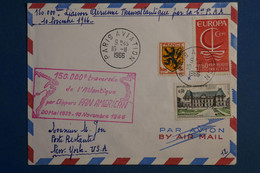 AK12 FRANCE BELLE  LETTRE 1966  1ERE LIAISON  PARIS NEW YORK++++   AEROPHILATELIE +AFFRANCH. PLAISANT - - First Flight Covers