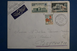 AK12 FRANCE BELLE  LETTRE 1965  1ERE LIAISON PARIS BEYROUTH LIBAN +++++  AEROPHILATELIE +AFFRANCH. PLAISANT - - Eerste Vluchten