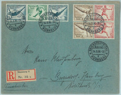 68282 - GERMANY - POSTAL HISTORY - POSTMARK On REGISTERED COVER - 1936, Olympic Games, Nurnberg - Ete 1936: Berlin
