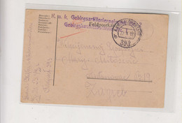 AUSTRIA  WW I 1917 Military Postal Stationery  To Zagreb Croatia FELDPOST 393 - Covers & Documents