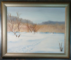 Paysage D'hiver Avec Des Troncs D'arbres/ Winter Landscape With Tree Trunks - Olii