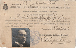 Tessera - Opera Nazionale Per La Protezione E L'Assistenza Degli Invalidi Di Guerra - Membership Cards