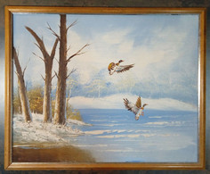 Paysage D'hiver Avec Des Oiseaux/ Winter Landscape With Birds - Olii