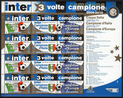 SAN MARINO 2010 INTER 3 VOLTE CAMPIONE MINIFOGLIO  ** MNH - Blocchi & Foglietti