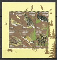 Ukraine Mnh ** 1997 6 Euros Birds Sheet Boar Hedgehog - Ukraine
