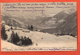 NAC-05 Crans-Montana, Vue Prise Du Sanatorium Genevois Clairmont. Dos Simple.Circulé Vers Paris Jullien 5119 - Crans-Montana