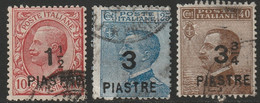 Italian Offices Turkey 1922 Sc 47-9 Italia Uffici Levante Sa 59-61 Used - General Issues