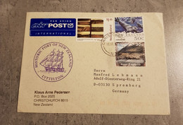 NEW ZEALAND COVER CIRCULED HISTORIC PORT OF NEW ZEALAND YEAR 1955 SEND TO GERMANY - Brieven En Documenten