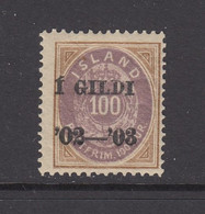 Iceland, Scott 68, MNH, "I GILDI" Overprint - Unused Stamps