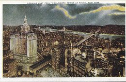 NEW YORK - Looking East From Woolworth Tower At Night - Panoramic Views