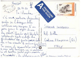 ISLANDA 1997 EUROPA CARTOLINA UMORISTICA PER ITALIA - Brieven En Documenten