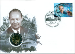 2021 Dubcek Alexander FDC SLOVAKIA Slowakei Numisbrief  Numismatic 100 Years Numis - Lettres & Documents