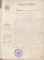 AB380 Décès à L'Hôpital Miltaire De Batna Algérie Du Major P. Julien Barbier 1888 - Historische Documenten