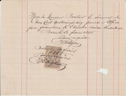 AB384 Reçu Fourniture Cercueil Batna Corps Major P. Julien Barbier 1888 - Historische Documenten
